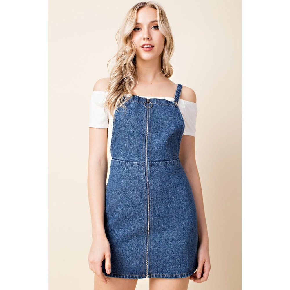 Honey Punch Zip Up Overall Dress